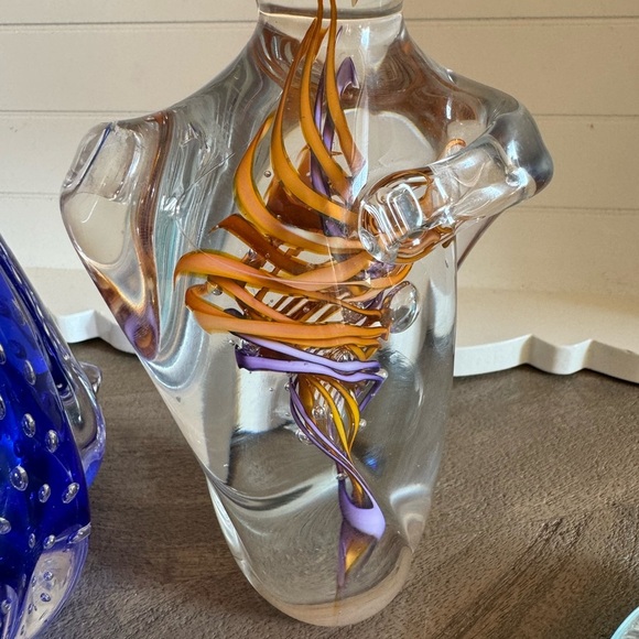 Schmidt Rhea Art Glass Sculpture paperweight 7" "Loving Couple" Signed - Picture 4 of 16